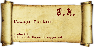 Babaji Martin névjegykártya